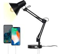 FIRVRE Lampada da Tavolo Vintage Ricaricabile, Lampada da Scrivania Piccolo con Filo, Luce da Scrivania per Ufficio,Studio,Dormitorio