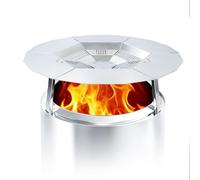 FIRXZYMZ Deflettore di calore per braciere da 49,5 cm, diffusore di calore portatile in acciaio inossidabile 304 con manici e gambe di supporto, cattura e reindirizza il calore, accessori per stufa da