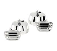 FISA 1201695 Tromba Elettromagnetica 2 Morsetti Cromato 12V 2 Pezzi