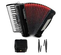 Fisarmonica 34 tasti 60 tasti basso Strumento leggero per principianti Adulto con zaino Tracolla ergonomica Strumento facile da suonare (nero)
