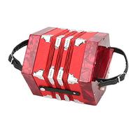 Fisarmonica a fisarmonica, strumento a fisarmonica portatile professionale, 7,1 x 6,7 x 6,7 pollici per principianti, bambini, adulti(rosso)