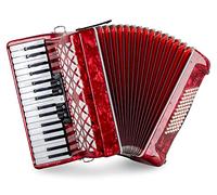 Fisarmonica Classic Cantabile 72 Bass "Secondo V" - Fisarmonica a Tastiera - 3 voci - 34 Tasti al Discanto - con Cinghie & Borsa Zaino - Rossa