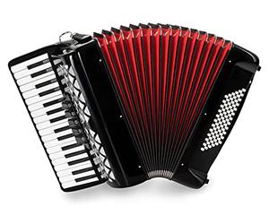Fisarmonica Classic Cantabile 72 Bassi "Secondo V" - Fisarmonica a Tastiera - 3 voci - 34 tasti alti - con cinghie e borsa zaino - nero