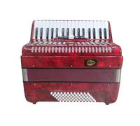 Fisarmonica DAM 72 Bassi Mod. 2353-RD - 34 Tasti, 5 Registri, Voci in Terza e Quarta, Rosso Madreperlato - Con Borsa Rigida e Cinghie in Pelle - Strumento Compatto e Potente