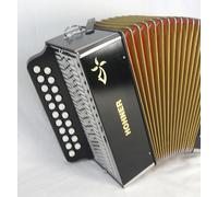 Fisarmonica Diatonica Hohner 2915 Nero " De Luxe " Sol / do (G / C) Con Bretelle