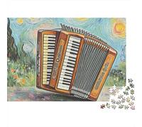 Fisarmonica Dipinto Artistico Puzzle 1000 Pezzi Carta per Adulti Scena Musicale Set Puzzle 1000 Pezzi Regalo Decorazione 70x50cm/1000pcs