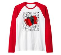 Fisarmonica Note Musicali Fisarmonicista Musicista Folk Maglia con Maniche Raglan