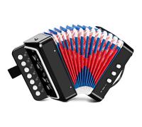 Fisarmonica per Bambini, 10 Tasti Organetto Strumento Musicale con Cinghie, Regalo per Principianti, Fisarmonica Adulti e Bambini dai 3 Anni in Su, Nero