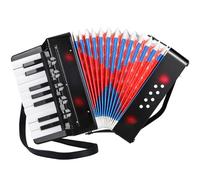 Fisarmonica per Bambini,17 Tasti 8 Bassi Pianoforte Organetto con Cinghie Regolabili,Fisarmonica a Bottonicon per Adulti e Bambini dai 3 anni,Concertina Strument Musicale per Principianti (Nero)