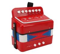 Fisarmonica per bambini Fisarmonica a 7 tasti e 2 bassi, Strumento musicale per principianti con fibbia per cintura, materiale ABS e soffietto in pelle per l'educazione musicale,
