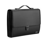 Fisarmonica Porta Documenti Espandibile 26 Tasche Cartella Portadocumenti A4 Plastica Grande Capacità Cartella dei File con Manico per Casa Scuola Ufficio Viaggio Nero