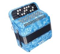 Fisarmonica Professionale a 22 Tasti e 8 Bassi con Pulsanti Sensibili Antiscivolo e Cinturino per Strumento Musicale per Appassionati di Fisarmonica (cielo blu)