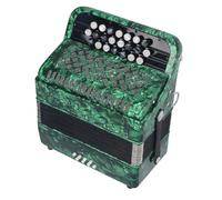 Fisarmonica Professionale a 22 Tasti e 8 Bassi con Pulsanti Sensibili Antiscivolo e Cinturino per Strumento Musicale per Appassionati di Fisarmonica (GREEN)