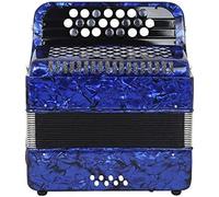 Fisarmonica Professionale, Strumento Musicale Per Fisarmonica A Bottoni Per Pianoforte A 22 Tasti E 8 Bassi, Fisarmonica A Piano In Legno Massello, Per Studenti Principianti Con Custodia,Blu Scuro