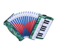 Fisarmonica, Strumento Musicale per Fisarmonica a Pianoforte a 17 Tasti e 8 Bassi per Studenti Principianti, Strumento Musicale Educativo per Pianoforte a Basso (Verde)