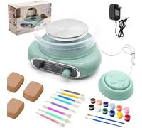 fisca Mini disco per ceramica, 4,7", per bambini, adolescenti e adulti, motore plug-in, 1,32 lbs, argilla essiccata all'aria, set fai da te, lavori in ceramica e arte
