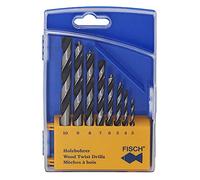 Fisch 01200008K - Set di 8 punte elicoidali standard per legno, in scatola di plastica, 0 V, multicolore, 3-10 mm