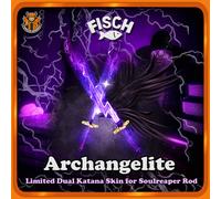 ⚡[FISCH] - Arcangelite - [Purple Thunder Dual Katana Rod Skin for Soulreaper]