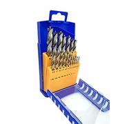 FISCH - Set di 19 punte elicoidali per legno HSS - Versione standard Ø 1 - 10 mm in cassetta di plastica elegante e raffinata