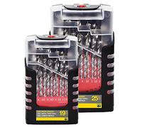 FISCH - Set di 25 punte elicoidali per metallo HSS levigate Ø 1-13 mm in una elegante e raffinata cassetta di plastica