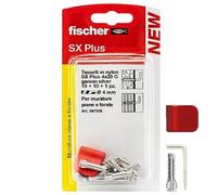 Fischer 10 Ganci Appendi Quadri Silver con Tassellini 4mm e Clip di Fissaggio, Installazione Pulita su Muro per Cornici Pesanti, 567556