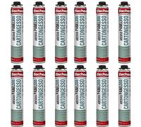 Fischer 12 pezzi Schiuma Poliuretanica PANEL 800 ml, per Iincollaggio Pannelli in Cartongesso, Uso con Pistola