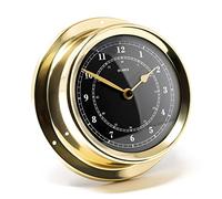 Fischer 1508U-45.6 - Orologio al Quarzo Marittimo, misuratore da 125 mm, con quadrante Nero e Cassa in Ottone, Made in Germany