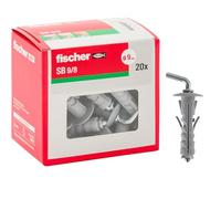 Fischer 20 Tasselli con Gancio Corto SB 9, Universali con Ganci per il Fissaggio su Muro e Cemento, 8238