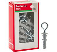 Fischer 20 Tasselli con Occhiolo Chiuso SB 9, Universali con Occhiello per il Fissaggio su Muro e Cemento, 508233