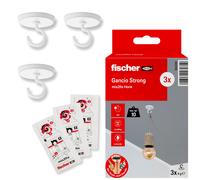 Fischer 3x Gancio Strong, Ganci Adesivi con Colla Bicomponente senza Bucare il M