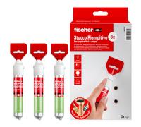 Fischer 3x Stucco Veloce con Spatola Integrata per Coprire Fori e Crepe nel Muro