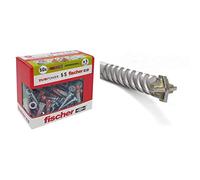 Fischer 50 Tasselli Duopower con Vite, 5 x 25 mm, per Muro pieno, Mattone Forato & D-SDX Punta trapano 6mm Cilindrica a Quattro Taglienti, per Muro Calcestruzzo e Pietra, Placca al carburo