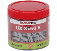 Fischer 531026 Tasselli a Scatola, Grigio, Universaldübel UX 8x50 R (75), Set di 75 Pezzi
