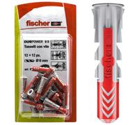 Fischer 537617 Tassello Duopower, Grigio/Rosso, 6 x 30 mm, Set di 25 Pezzi