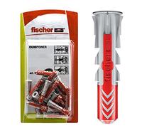 Fischer 537619 Tassello Duopower, Grigio/Rosso, 8 x 40 mm, Set di 16 Pezzi