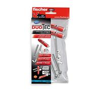 fischer 544668 Kit tasselli e Viti, Grigio/Rosso, Duotec 12 - Bolsa