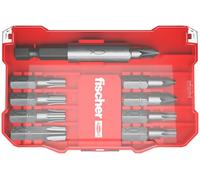 fischer 558179 - Set professionale per una rapida sostituzione delle punte, uso universale con i più comuni, punte per punte, argento, 10 pezzi