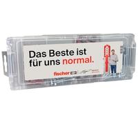 fischer 568544 FIXtainer Jürgen Klopp Signature Box DuoPower Tasselli (confezione da 50) 6 x 30, 30 pezzi. 8 x 40 e 80 viti, kit di montaggio universale, con Competition DE, grigio