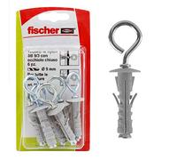 Fischer, 6 Tasselli SB 9/3 K Con Occhiolo Chiuso, Universali Per Il Fissaggio Di Lampade, Specchi, Mobili Su Muro E Cemento, 504443