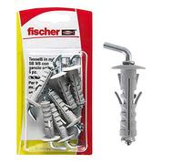 Fischer 6 Tasselli SB 9 con Gancio Corto, Universali per il Fissaggio di Lampade, Specchi, Mobili su Muro e Cemento, 504448