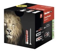 Fischer 60 Tasselli Duopower con Vite, 8 x 40 mm, per Muro pieno, Mattone Forato, Cartongesso, 568872 (8 x 40)