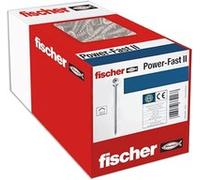 fischer 670174 Power-Fast II-Viti per truciolato 4,0 x 50 mm, testa svasata con stella interna TX a filettatura parziale, zincate, blu passivate, 500 pezzi, 4,0 x 50