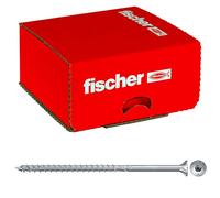 Fischer 670366 Viti Power Fast II FPF CTP 5,0x110 per Legno o Truciolare, Filetto Parziale, Torx, Testa Svasata Piana, Zincatura Bianca (100 Pz.), Blu Passivato