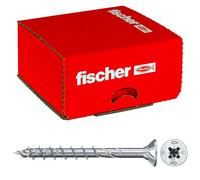 Fischer 670520 Power-Fast II FPF II CZP - Viti per Legno o Truciolare A Filetto Parziale, Pozi, Testa Svasata Piana, Blu (Passivato), 6,0x60 mm, 200 Pezzi