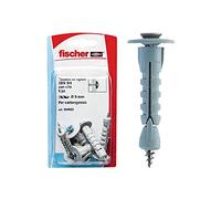 Fischer, Tasselli cartongesso SBN 9/4 K con vite, Universali per Il Fissaggio di Lampade, Specchi, Accessori su Lastre in Cartongesso e Pannelli in Legno