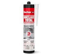 fischer - Ancoraggio totale, adesivo di montaggio rapido in 3 secondi, colla forte multimateriale supporta fino a 600 kg/m², falegnameria, controsoffitti, battiscopa, rivestimenti (290 ml) bianco
