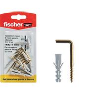 Fischer 10 x Ganci Appendi Quadri Gold con Tasselli SX 4 G, 10 pz, Gancio per Cornici Pesanti su Muro, 504438
