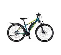 Fischer Bicicletta elettrica ATB, Terra 2.1 Junior per ragazzi, RH 38 cm, motore posteriore 45 Nm, batteria 48 V, verde lucido, 27,5 pollici