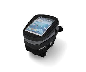 Fischer Borsa da Bicicletta di Alta qualità, con Tasca per Smartphone e Pellicola Protettiva per Touchscreen | Tasca per Tubo Superiore | con Uscita per Cuffie | Nero