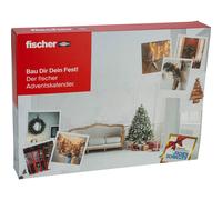 fischer Calendario dell'Avvento 2025-24 pratiche soluzioni di fissaggio per fai da te, hobbisti e appassionati di fai da te, mix di tasselli, viti, punte, trapani e altro ancora, 145 pezzi